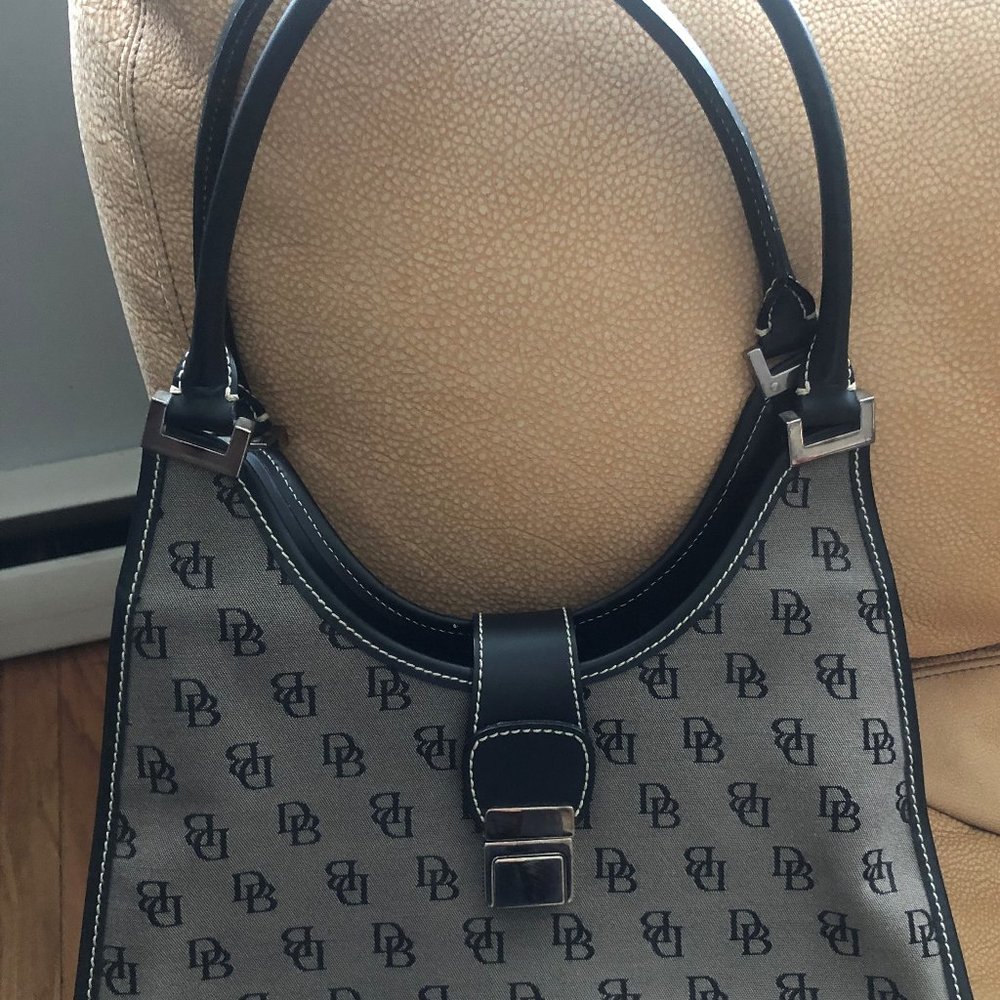 Vintage Dooney & Bourke Signature Crescent Hobo Bag